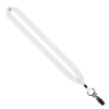 1" Cotton Lanyard with Metal Crimp & Metal Bulldog Clip - White