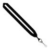 1" Cotton Lanyard with Metal Crimp & Metal Swivel Snap Hook - Black