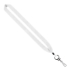 1" Cotton Lanyard with Metal Crimp & Metal Swivel Snap Hook - White