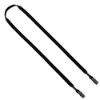 1/2" Cotton Double Bulldog Clip Lanyard - Black