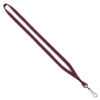 1/2" Cotton Lanyard with Metal Crimp & Swivel Snap Hook - Burgundy