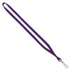1/2" Cotton Lanyard with Metal Crimp & Swivel Snap Hook - Purple
