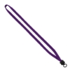 1/2" Cotton Lanyard with Plastic Clamshell & O-Ring - Purple