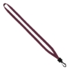 1/2" Cotton Lanyard with Plastic Clamshell & Swivel Snap Hook - Burgundy