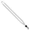 1/2" Cotton Lanyard with Plastic Clamshell & Swivel Snap Hook - White