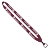 3/4" Cotton Lanyard with Metal Crimp & Split-Ring - Burgundy