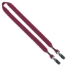3/4" Cotton Double Bulldog Clip Lanyard - Burgundy