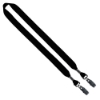 3/4" Cotton Double Bulldog Clip Lanyard - Black