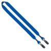 3/4" Cotton Double Bulldog Clip Lanyard - Electric Blue