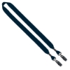 3/4" Cotton Double Bulldog Clip Lanyard - Navy