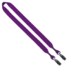 3/4" Cotton Double Bulldog Clip Lanyard - Purple