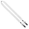 3/4" Cotton Double Bulldog Clip Lanyard - White