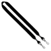 3/4" Cotton Double Swivel Hook Lanyard - Black