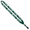 3/4" Cotton Lanyard with Metal Crimp & Bulldog Clip - Forest Green