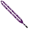 3/4" Cotton Lanyard with Metal Crimp & Bulldog Clip - Purple