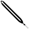 3/4" Cotton Lanyard with Metal Crimp & Swivel Snap Hook - Black