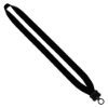 3/4" Cotton Lanyard with Plastic Clamshell & O-Ring - Black