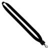3/4" Cotton Lanyard with Plastic Clamshell & Swivel Snap Hook - Black