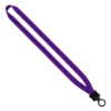 1/2" Smooth Nylon Lanyard with Plastic Clamshell & O-Ring - Dark Purple