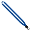 1/2" Smooth Nylon Lanyard with Plastic Clamshell & O-Ring - Royal Blue