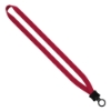 1/2" Smooth Nylon Lanyard with Plastic Clamshell & O-Ring - Red
