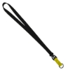 3/4" Multi color (Top and bottom) Nylon Lanyard with Plastic Slide Buckle R - Black
