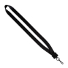 3/4" Smooth Nylon Lanyard with Plastic Clamshell, O-Ring & Metal Swivel Sna - Black