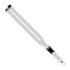 Maverick 1" Polyester Lanyard w/ Slide Buckle Release, Silver Metal Oval & Convenience Release - White