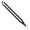 1/2" Polyester Lanyard with Sewn Metal Split-Ring - Black