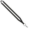 1/2" Polyester Lanyard with Sewn Metal Bulldog Clip - Black