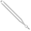 1/2" Polyester Lanyard with Sewn Metal Bulldog Clip - White