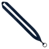 3/4" Polyester Lanyard with Metal Crimp & Split-Ring - Navy