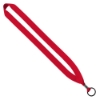 3/4" Polyester Lanyard with Metal Crimp & Split-Ring - Red