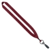 3/4" Polyester Lanyard with Metal Crimp & Bulldog Clip - Burgundy