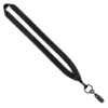 3/4" Polyester Lanyard with Metal Crimp & Bulldog Clip - Black
