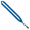 3/4" Polyester Lanyard with Metal Crimp & Bulldog Clip - Electric Blue