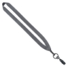 3/4" Polyester Lanyard with Metal Crimp & Bulldog Clip - Gray