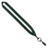 3/4" Polyester Lanyard with Metal Crimp & Bulldog Clip - Hunter Green