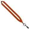 3/4" Polyester Lanyard with Metal Crimp & Bulldog Clip - Orange