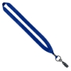 3/4" Polyester Lanyard with Metal Crimp & Bulldog Clip - Royal Blue