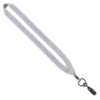 3/4" Polyester Lanyard with Metal Crimp & Bulldog Clip - White