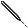 3/4" Polyester Lanyard with Metal Crimp & Swivel Snap Hook - Black
