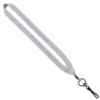 3/4" Polyester Lanyard with Metal Crimp & Swivel Snap Hook - White