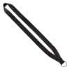 3/4" Polyester Lanyard with Sewn Silver Metal Split-Ring - Black