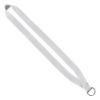 3/4" Polyester Lanyard with Sewn Silver Metal Split-Ring - White