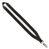 3/4" Economy Polyester Lanyard with Sewn Silver Tone Metal Bulldog Clip - Black