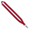3/4" Economy Polyester Lanyard with Sewn Silver Tone Metal Bulldog Clip - Red