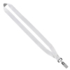 3/4" Economy Polyester Lanyard with Sewn Silver Tone Metal Bulldog Clip - White