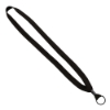 5/8" Polyester Shoelace Lanyard with Metal Crimp & Split-Ring - Black