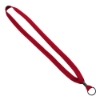5/8" Polyester Shoelace Lanyard with Metal Crimp & Split-Ring - Red